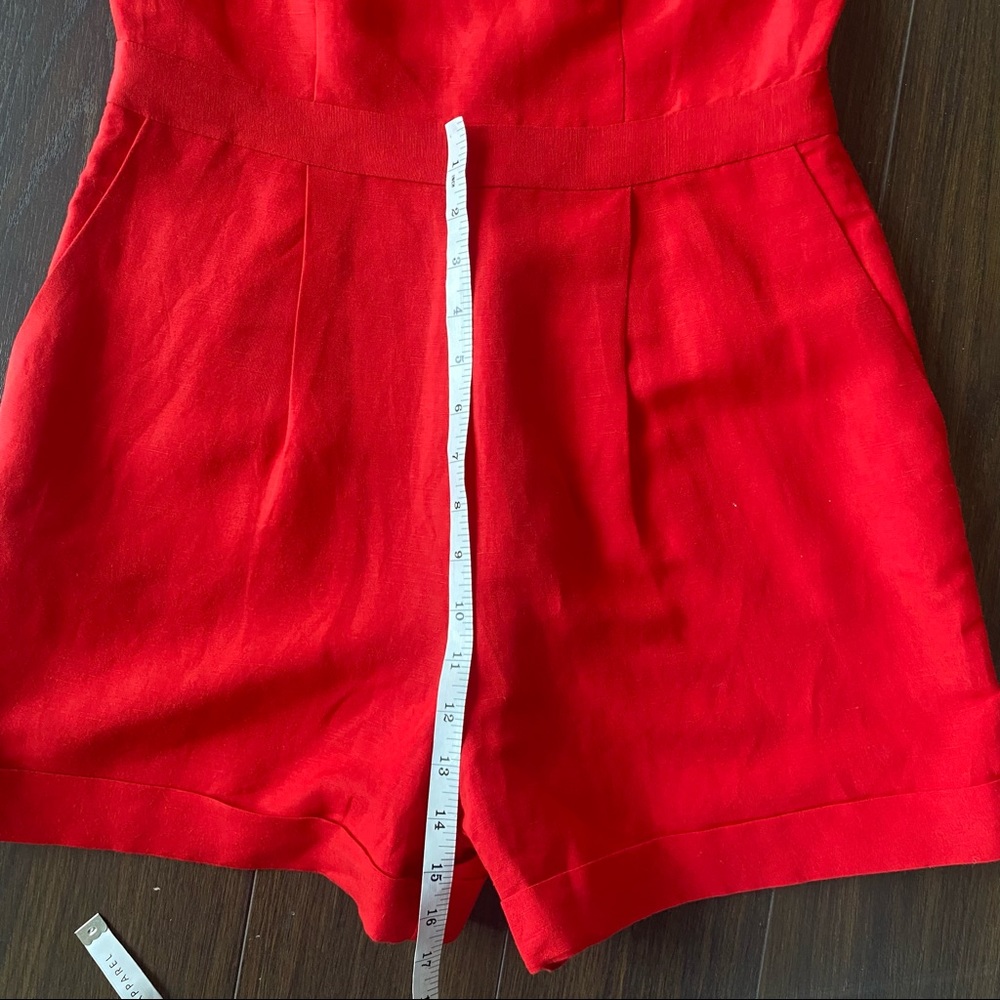 RED LINEN ROMPER - Picture 15 of 16